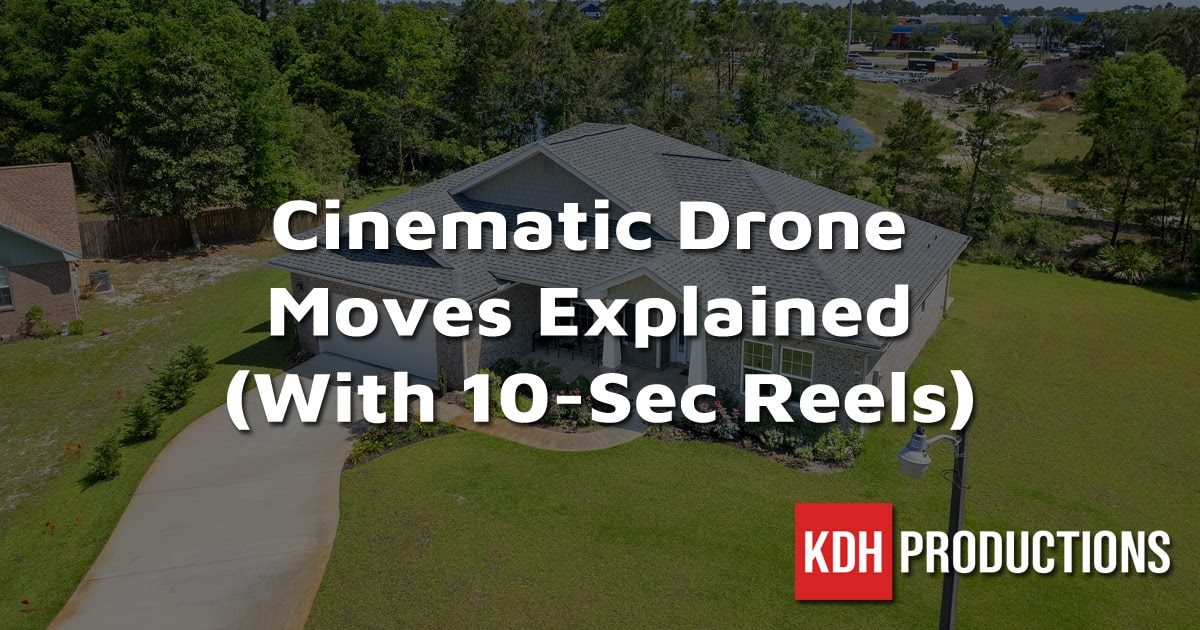 Cinematic drone orbit shot of a Pensacola beachfront home at sunrise example move from KDH Productions guide